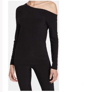 Norma Kamali Black One-Shoulder Top